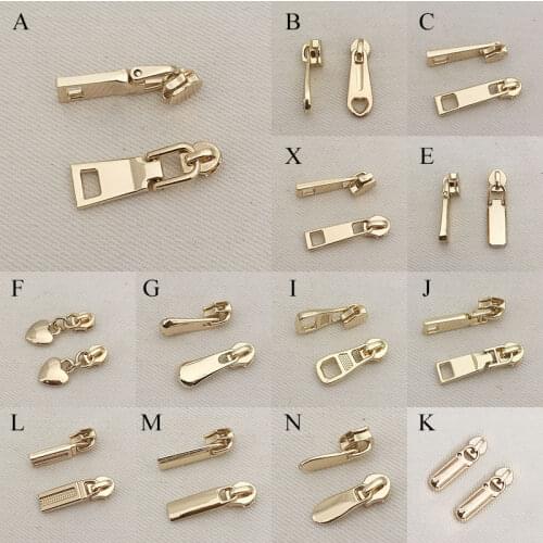 Fashion 3# Zinc Alloy Zipper Head Repair Kits Zipper for DIY Sewing Craft Light Gold Universal Instant Fix Zipper Bag Decoration