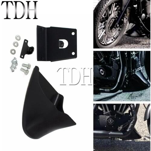 Motorcycle Matte Black Front Spoiler Mudguard Chin Lower Fairing Cover for Harley Sportster XL 883 1200 Dyna Fat Bob 2004-2020