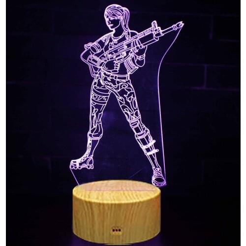 New 3D Lamp Alpaca Llama Nightlight Mood Lamp Color Change Light Wood Base 3D Night Light 3-7 Color Touch LED