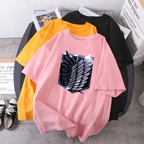 Attack On Titan Harajuku T-shirts Women Fashion Print 2021 Retro Tshirts Vintage Bodybuilding Tees Tops Loose Fit Poleras Female