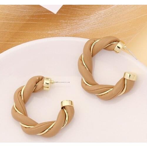 Wholesale Various PU Dangle Earrings for Women Metal Party Jewelry Accessory Female Fashion Personality