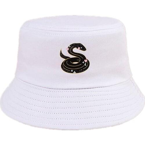 Ldslyjr 2021 Snake Cotton Bucket Hat Fisherman Hat Outdoor Travel Hat Sun Cap Hats for Men and Women 185