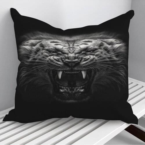 Angry Tiger poster Throw Pillows Cushion Cover On Sofa Home Decor 45*45cm 40*40cm Gift Pillowcase Cojines Dropshipping