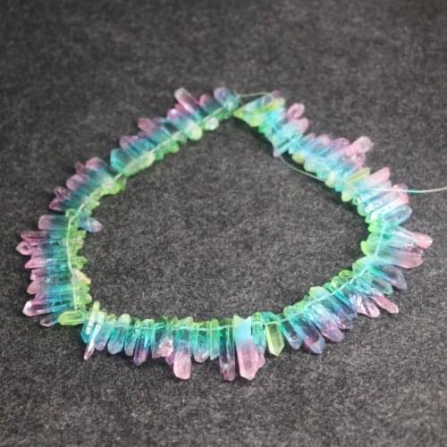 Charm Gradient Healing Crystal Quartz Bead, Top Drilled Point Pendant, Rock Fashion Women Fine Jewelry Necklace Stone-Kindgems