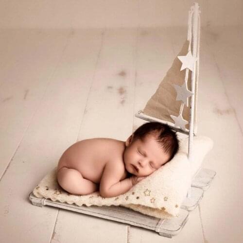 Newborn Posing Mini Raft Baby Photo Shooting Props Bed Infant Photography Wooden Crib Accessories