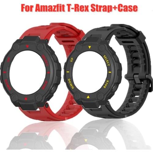 2 in1 Silicone Strap For Xiaomi Amazfit T-Rex Pro Sport Wristband For huami Amazfit T REX case cover shell Smart Watch Bracelet