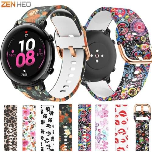 For Huawei Watch GT GT2 42mm 46mm Silicone Wrist Band Replacement 20mm 22mm Printing Watchband For Huawei Honor Magic Watch 2