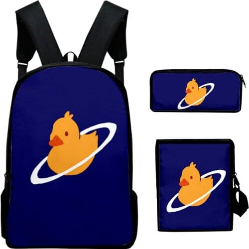 Quackity dream smp backpack set 3 pieces lightweight youth school bag 3D printing messenger bag pencil case for female and mens