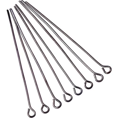 200Pcs Eye Head Pins16-50MM Eye Pins Findings DIY handmade Beaded Metal Flat Needle 9 Shaped Making Jewelry Accessories Supplies