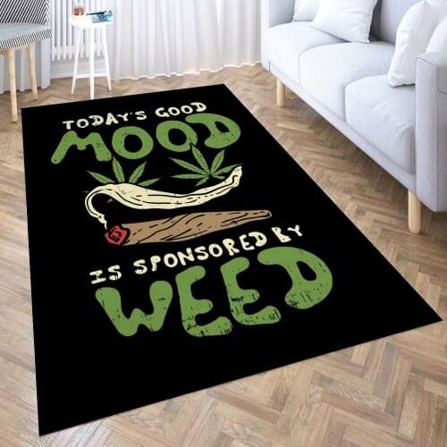 Todays Good Mood Weed Carpet for Living Room 3D Anime Cartoon Rug Gamer Teen Room Bedside Lounge Rug Kids Children Floor Mats