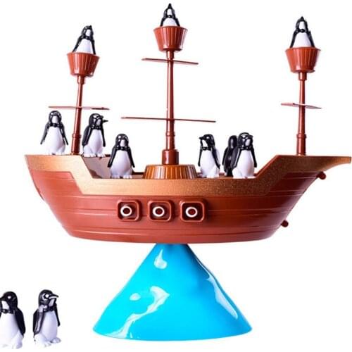 Creative Pirate Boat Penguins Balancing Game Interactive Balance Game Children Learning Educational Toy Kids Desk Indoor Toys