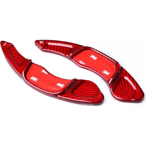 Lengthen Style Red Glass fiber Steering wheel paddle shift Fit For Golf7