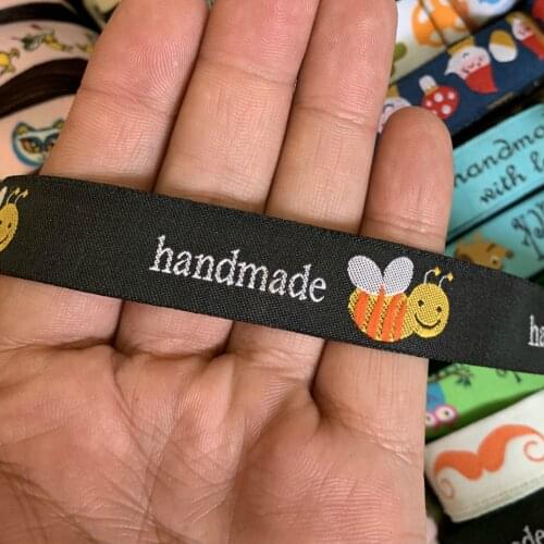 ZERZEEMOOY 5/8" 16 mm 5yards/lot Cartoon Polyester Woven Jacquard Ribbon Black small Bee Handmade KTZD19112215