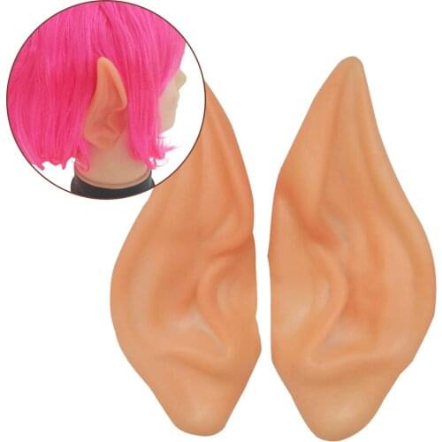 1 Pair Halloween Latex Elf Ears Pointed Ear Tips Covers Masquerade Acces Angel Party Dress Up Cosplay Hook Christmas Decor