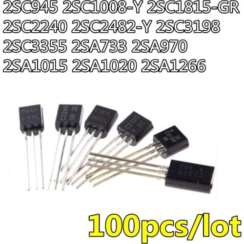 100pcs 2N5401 2N5551 TL431 78L05 2SA970 2SC2240 A970 A2240 TO-92 transistor