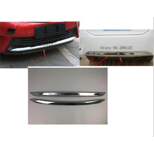 For Toyota Corolla Altis 2014 2015 2016 Car cover Bumper engine ABS Chrome trims Front bottom Grid Grill Grille hoods edge 2pcs
