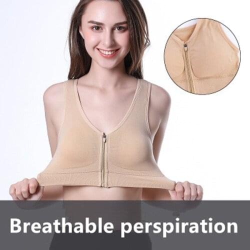 2019 new arrival 3 colors Breathable and quick-drying Zipper seamless padded sports underwear Zip sports bra
