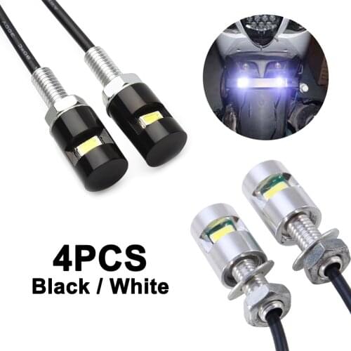 4pcs Car License Plate Lights Auto Motorcycle 12V 5630 LED Universal Styling Bulbs Screw Bolt Lamp SMD Number Light Signal Tail