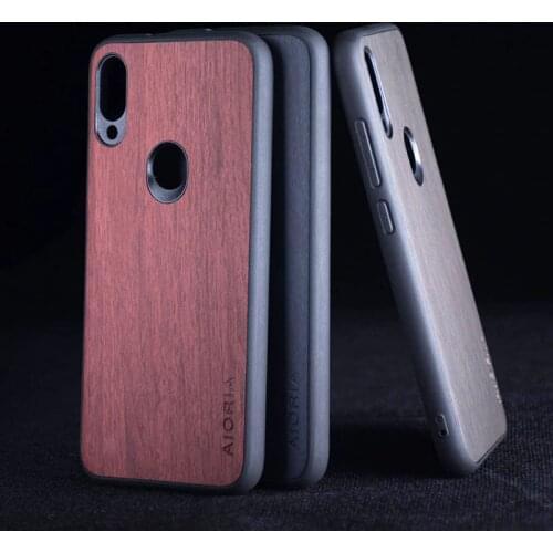 Case for Xiaomi Redmi Note 7 Pro funda wood pattern leather cover skin with silicone phone coque for Xiaomi Redmi 7 Case capa