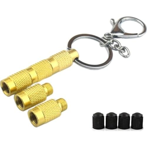 4 in 1 Tire Deflator Tools for Offroad Vehicles Tire Air Down Tool Tire Deflators Accessories Tool with Keychain