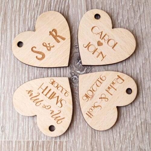 Wooden tag Custom save date, Wedding Tags,Wood Heart Label Party Favors Gift Bride Baptism Tag Decor,wood tags