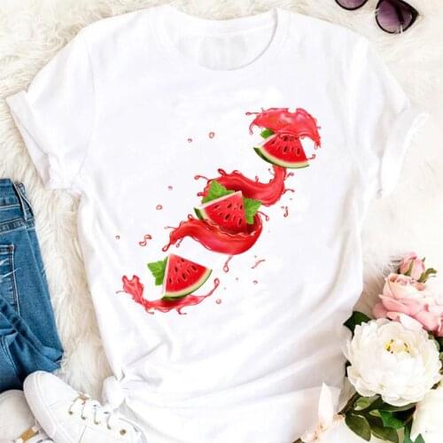 Women Summer Watermelon New Trend 90s Fruit Beach Cartoon Clothes Tshirts Fashion Stylish T Top Lady Print Sweet Tee T-Shirt