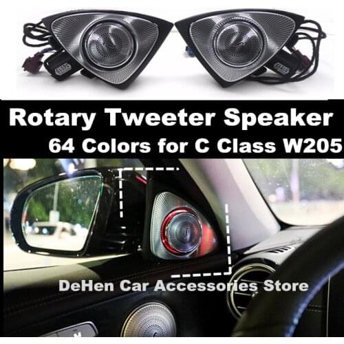 Car Interior 64 Colors Rotary Tweeter Speaker For Mercdes Benz C Class W205 C180 C200 C250 C300 C350 Led Ambient Light 3D