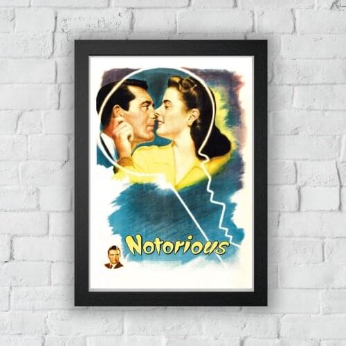 Notorious (1946) Poster American Spy Film Noir Wall Decor Cary Grant Ingrid Bergman Art Gift