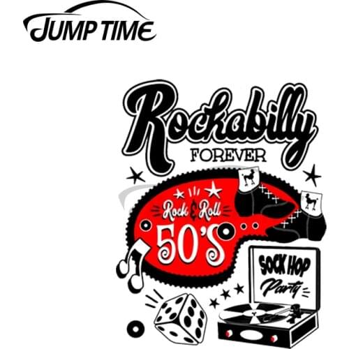 JumpTime 13 x8.8cm 1950s Sock Hop Dance Party Rockabilly Music Rock and Roll Rockers Fifties Window Decals Car Decor Sticker JDM
