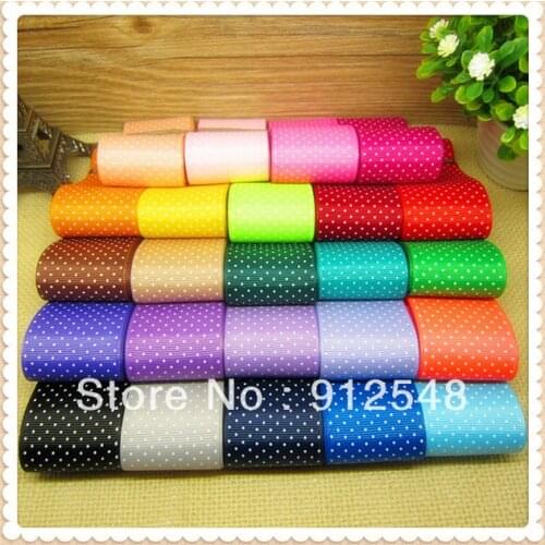 Free Shippping 1-1/2 Inch Dots Polka Grosgrain Ribbon(MIX 24 colors),The Tape for Sewing,DIY Hair Accessories,MNYD26,24 yards