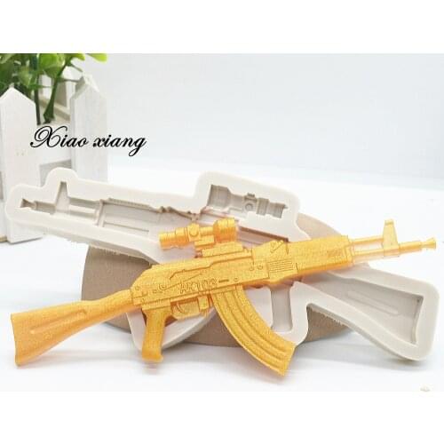 Luyou AK47 3D Gun Silicone Resin Molds Cake Fondant Molds Cake Decorating Tools Baking Accessories Cake Tools FM1034
