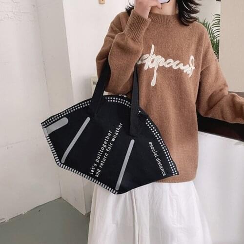 Fashion Women Large Mask Shopping Tote Bag Casual Daily Wear Shoulder Hand Bag G32A