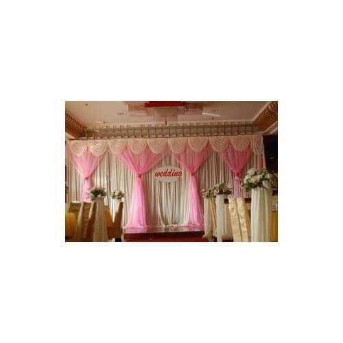Excellent quality White Wedding Backdrop with Beatiful Swag Wedding drape and curtain wedding decoration