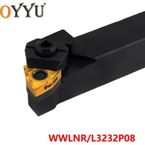 OYYU WWLNR3232 WWLNR3232P08 Cutting Arbor Cabride Inserts WWLNL3232P08 External Turning Toolholder Lathe Cutter Shank WWLNR CNC