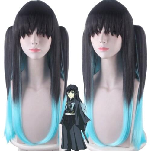 Anime Demon Slayer: Kimetsu no Yaiba Cosplay Long Women Tokitou Muichirou Anime Role Playing Wigs Cosplay Wigs Nezuko Tanjirou