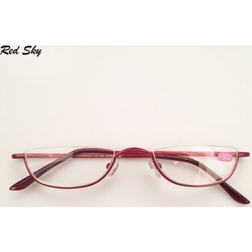 Half Rim Optical Frame Metal Ultralight Reading Glasses Mini Porable Presbyopic Eyeglasses +1.00 +1.25 +1.50 +1.75 +2.00 +2.25