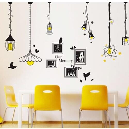 Wire Frame Chandelier Wall Sticker Self-adhesive Waterproof DIY PVC For Bedroom Living Room TV Background Decoration Wallpaper