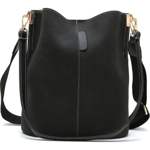 Crossbody Bag for Women Vintage Bucket Tote PU Leather Shoulder Bag Handbags with Adjustable Strap Retro Messenger Bags