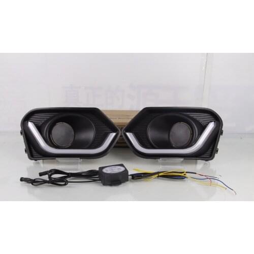 Eosuns Led Drl Daylight Daytime Running Light with Yellow Turn Signal Fog Lamp for Suzuki Dzire 2017-18 , Wire Module Controller