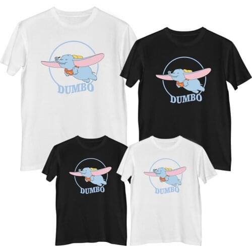Disney Dumbo T-shirt Comfortable Breathable 100% cotton Fashion Women tee shirt T-shirts for girls family look mom and daughter