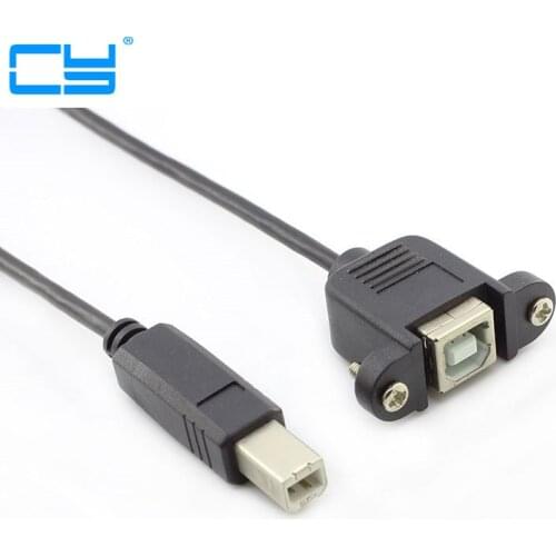 USB 2.0 Type B Male to Female M/F EXTENSION Data Cable Panel Mount For Printer Cable with Screw hole 30CM /1FT