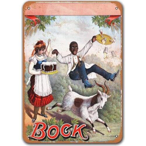 Vintage Metal Sign Bock Beer Tin Signs, Sisoso Plaque Poster for Bar Cafe Garage Man cave Home Wall Decor 12x16 inch