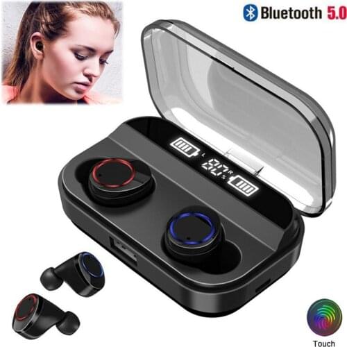 Earphones Touch Control Mini In Ear Waterproof Headset 3500mAh Charging Box Noise Cancelling Hifi Earbuds with Mic