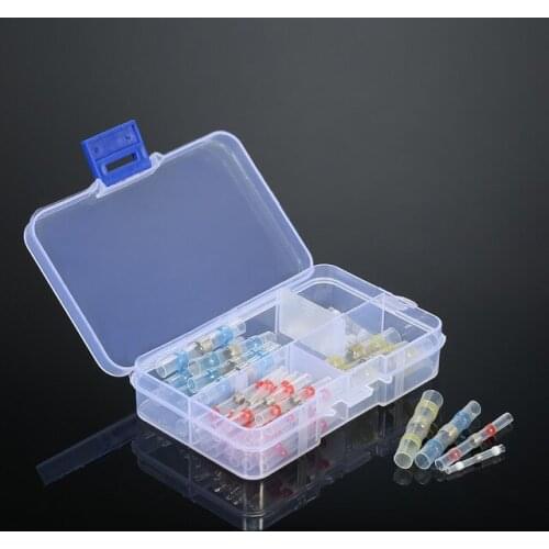 50pcs Waterproof Solder Seal Heat Shrink Butt Wire Connectors Terminals Electrical Copper with a Soldering Sleeve