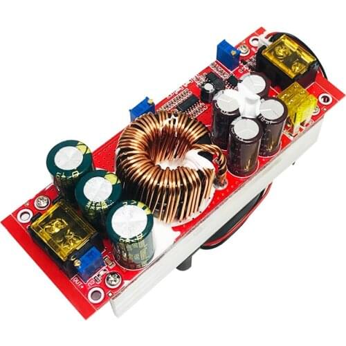 1500W high-power DC boost power module, constant voltage, constant current, adjustable booster board, temperature-controlled fan