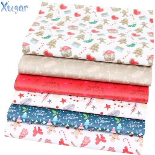 Xugar 22*30CM 6pcs/lot Christmas Synthetic Leather Sheets Set DIY Materials for Bow Bag Shoe Home Decoration Faux Leather Fabric
