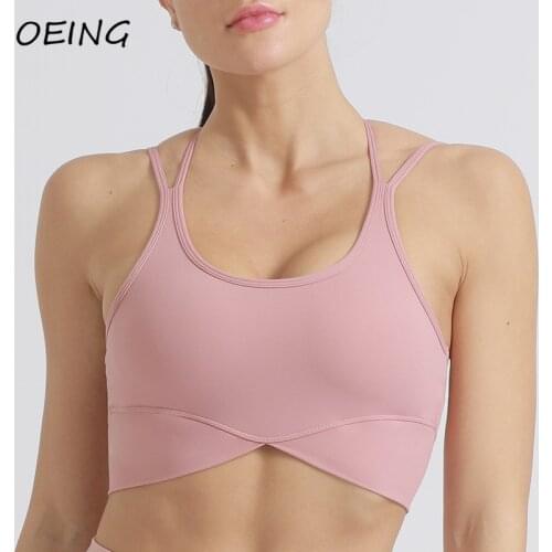 2021 Womens Fitness Sport Bras Open Back Comfortable Push Up Seamless Underwear Workout Jogger Bra