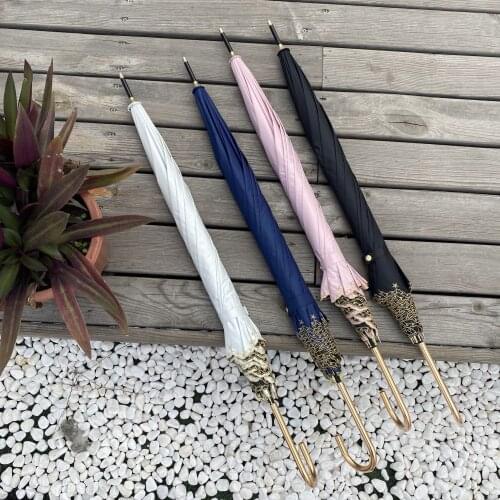 Uv Protection Vintage Umbrella Long Handle Women Craft Umbrella Japanese Style Paraguas Grande Household Merchandises EF50UB