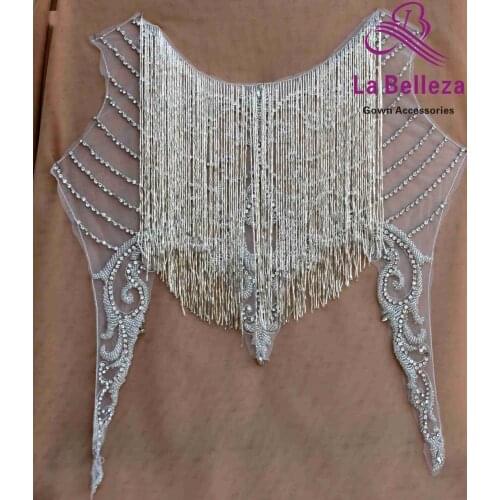 1 piece New fashion gold/red/silver beads fringe patch for decoration dress/fashion design