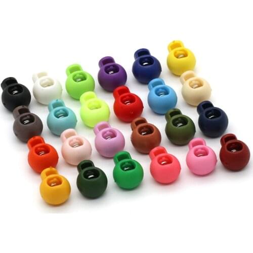 10pcs Plastic Ball Round Cord Lock Spring Stop Toggle Stopper Clip For Sportswear Clothing Shoes Rope DIY Craft Parts 22*17mm